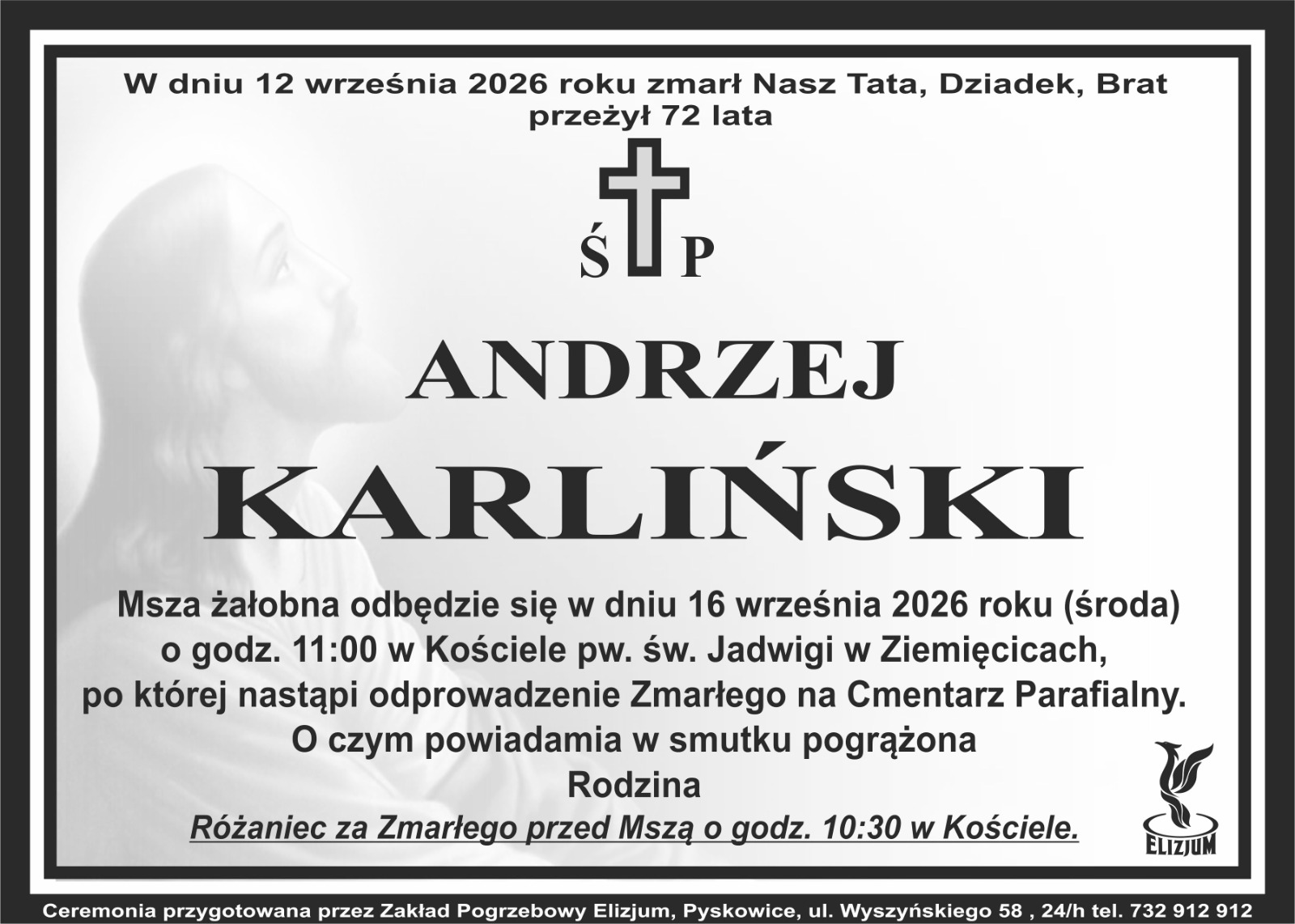 Nekrolog ŚP. Andrzej Karliński