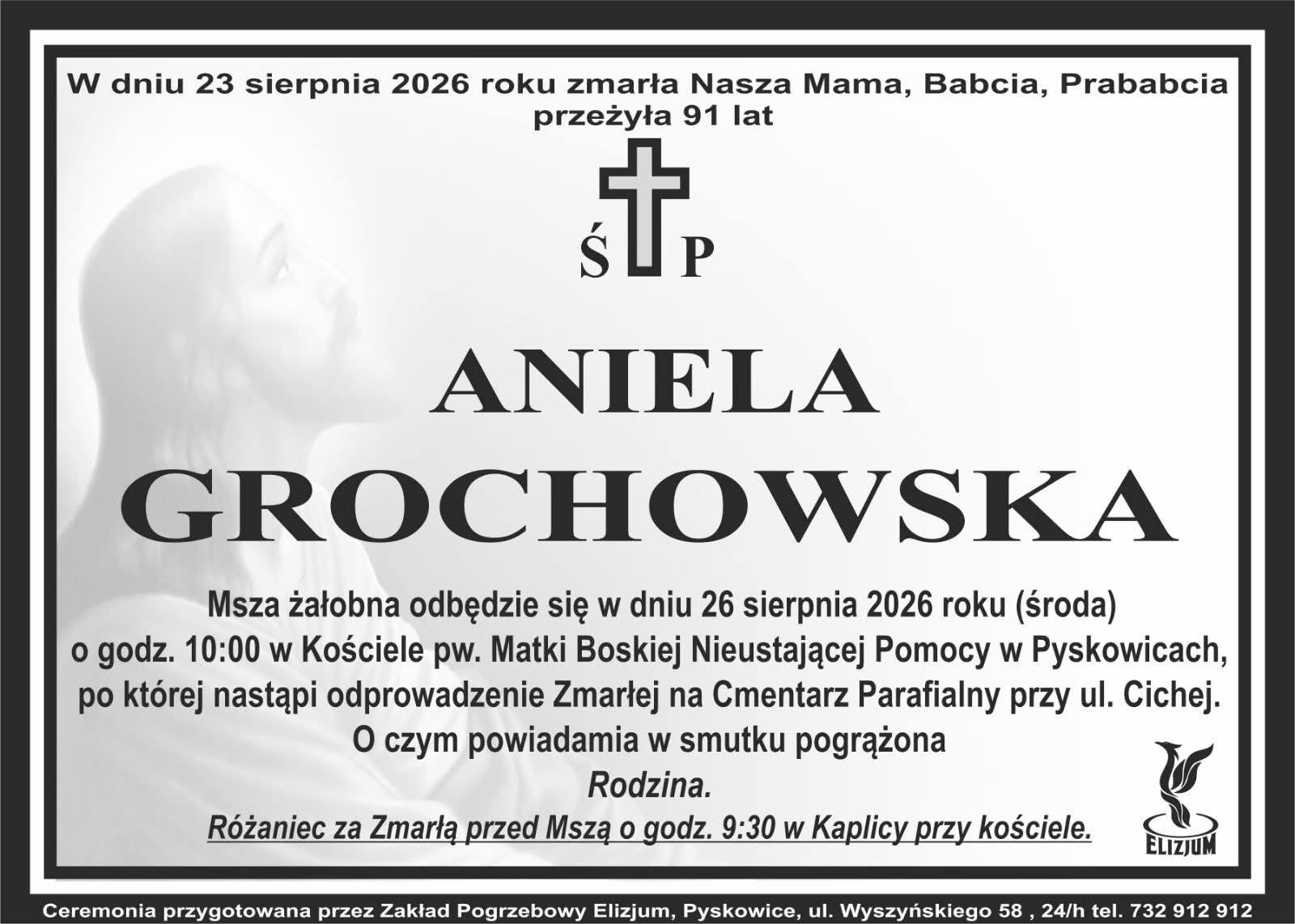 Nekrolog ŚP. Aniela Grochowska