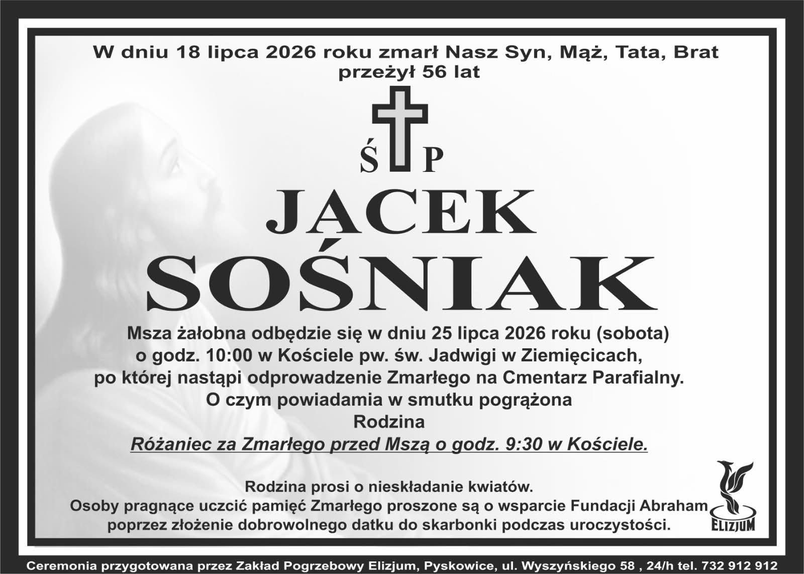 Nekrolog ŚP. Jacek Sośniak