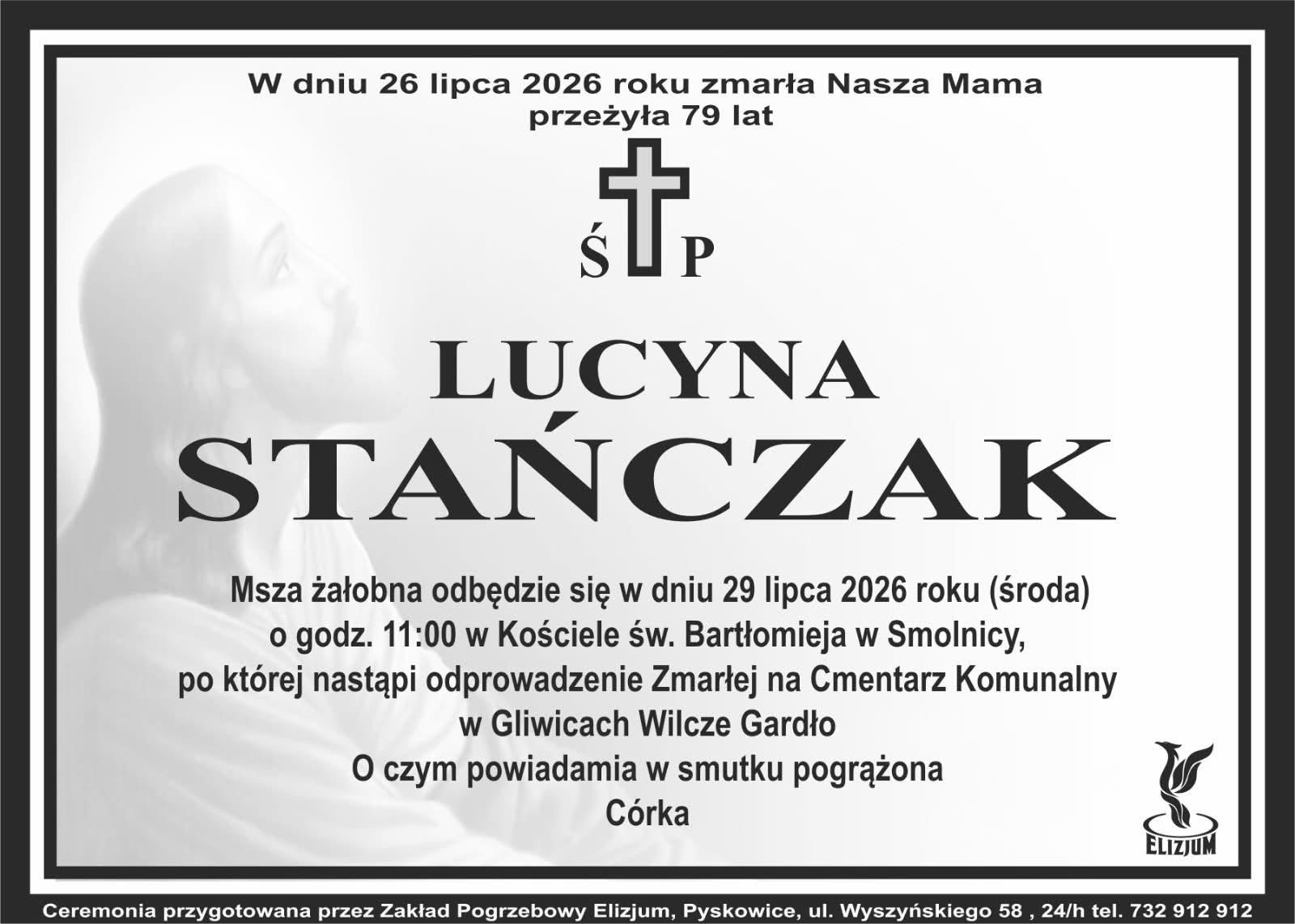 Nekrolog ŚP. Lucyna Stańczak