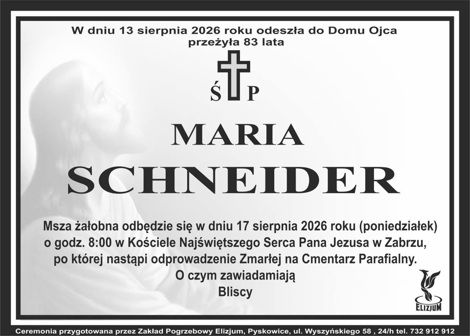 Nekrolog ŚP. Maria Schneider